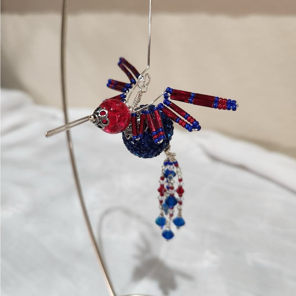 Mantle Piece Beaded Hummingbird